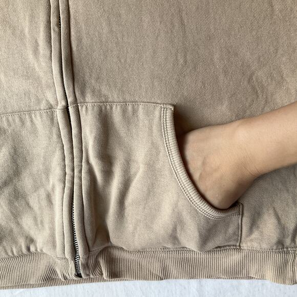 Classic Elements Women Hoodie Jacket Size SP Beige Fleece Zipper Long Sleeve - Picture 6 of 8